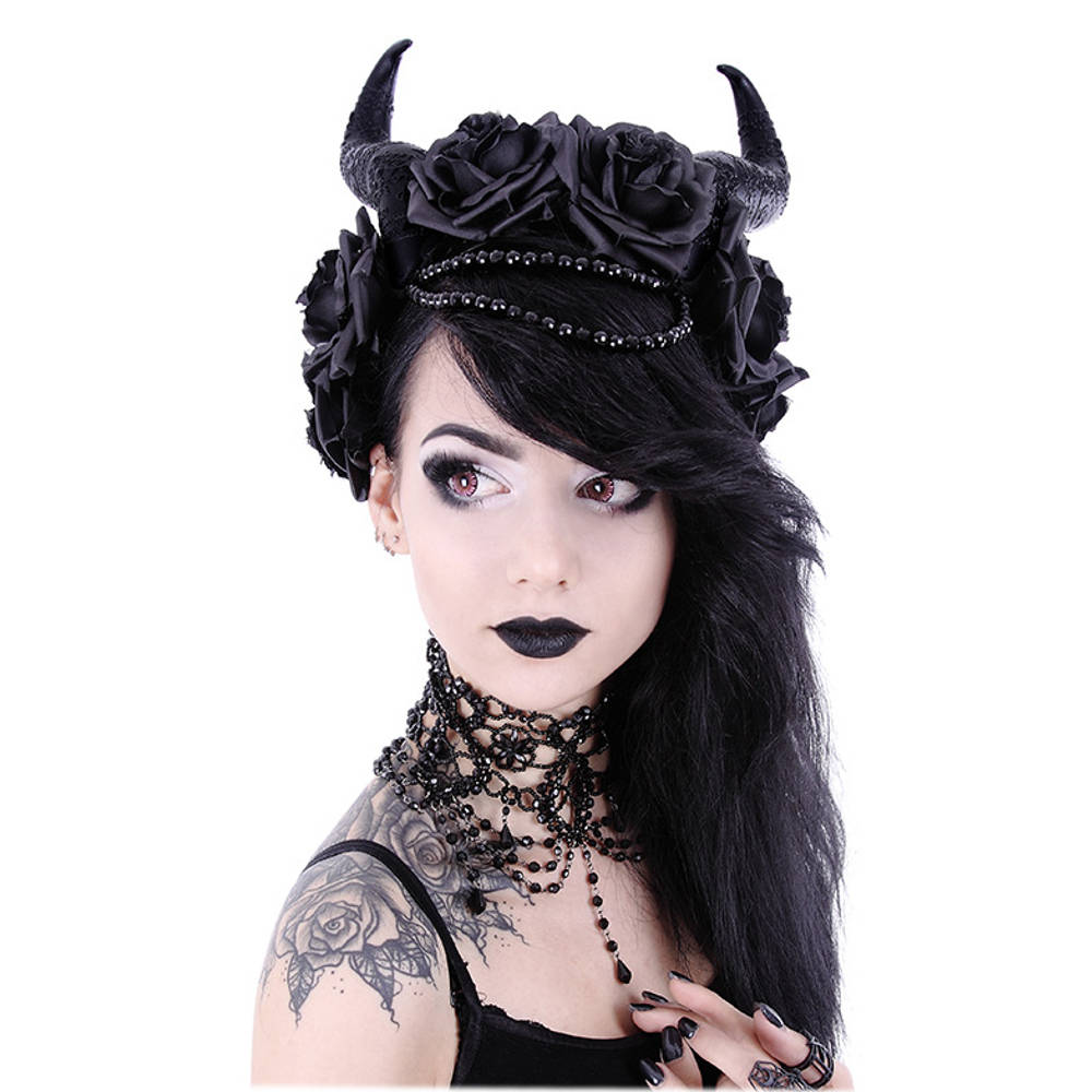 Restyle - Evil Queen Hörner Stirnband - Schwarz